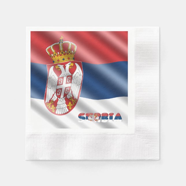 Servilleta De Papel Bandera serbia (Anverso)