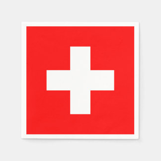Servilleta De Papel Bandera suiza simple: Patriótico rojo y blanco
