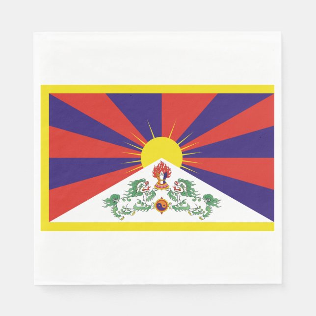 Servilleta De Papel Bandera tibetana (Anverso)