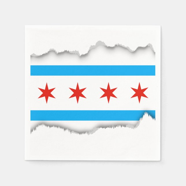 Servilleta De Papel Bandera tradicional de Chicago (Anverso)
