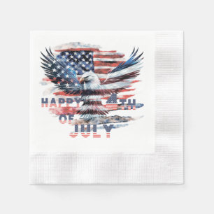 Servilleta De Papel Bandera y águila de los Estados Unidos. Independen