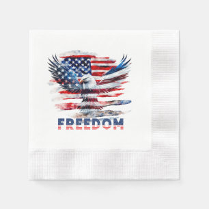 Servilleta De Papel Bandera y águila de los Estados Unidos. Libertad.