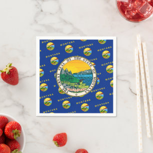 Servilleta De Papel Bandera y emblema de Montanan, Montana