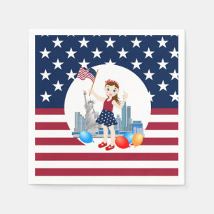 Servilleta De Papel Bandera y libertad fiesta de cumpleaños del chica