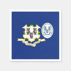 Servilleta De Papel Bandera y Sello de Connecticuter, Connecticut