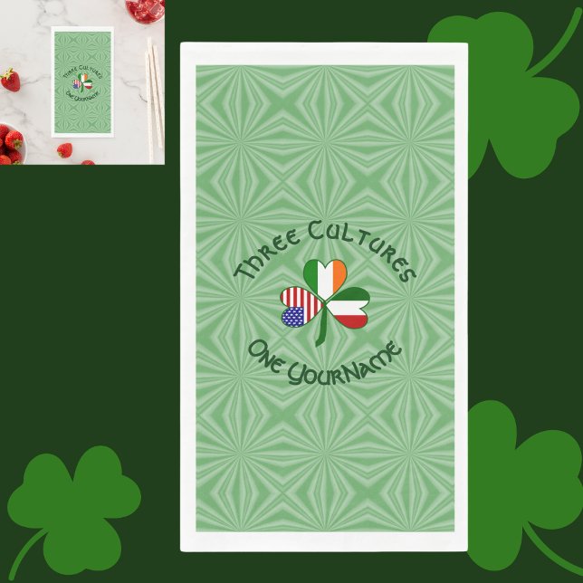 Servilleta De Papel Banderas irlandesas italianas norteamericanas Sham (Subido por el creador)