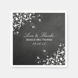 Servilleta De Papel Bañeras blancas en las servilletas Bodas Chalkboar