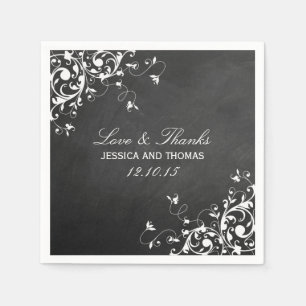 Servilleta De Papel Bañeras blancas en las servilletas Bodas Chalkboar