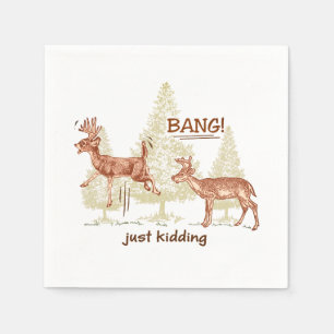 Servilleta De Papel ¡Bang! ¡Solo Kidding! Funny Hunting Brown Napkins