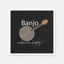 Servilleta De Papel Banjo me hace feliz Fiesta musical