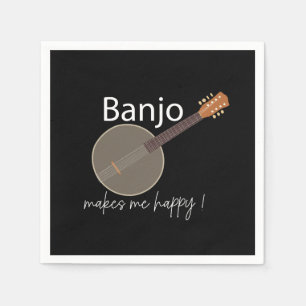 Servilleta De Papel Banjo me hace feliz Fiesta musical