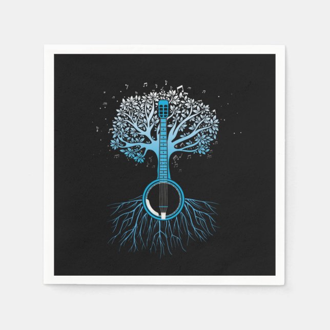 Servilleta De Papel Banjo Tree Country Music Bluegrass Musician Gift (Anverso)