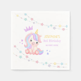 Servilleta De Papel Banner de Cute Unicornio Stars Fantasy Cumpleaños