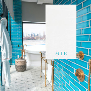 Servilleta De Papel Baño con monograma turquesa simple