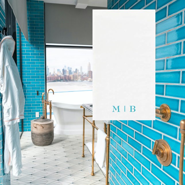 Servilleta De Papel Baño con monograma turquesa simple (Subido por el creador)