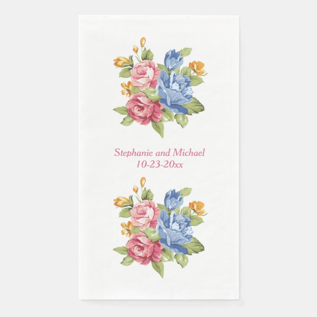 Servilleta De Papel Baño floral elegante del país Boda o (Anverso)