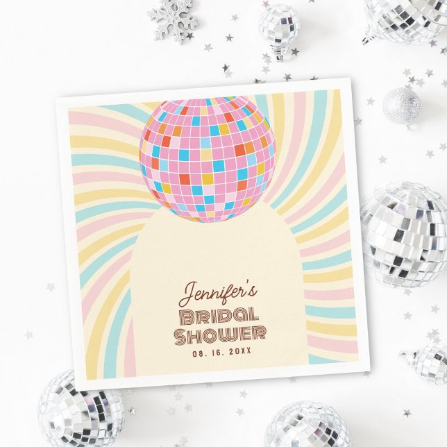 Servilleta De Papel Baño Nupcial Retro Rosa Bola Disco Groovy Boho (Subido por el creador)