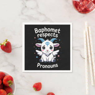 Servilleta De Papel Baphomet Transgénero Respeta Pronombres Orgullo Tr