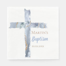 Servilleta De Papel Baptism dusty blue agate Holy Cross