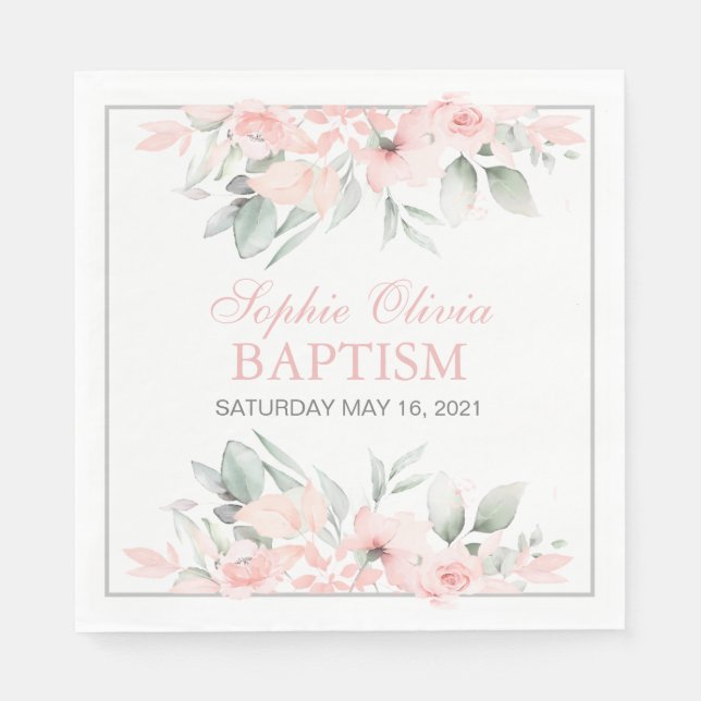 Servilleta De Papel Baptismo chica Fiesta personalizado Napkin (Anverso)