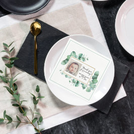Servilleta De Papel Baptismo Eucalyptus Greenery Christening GRACIAS