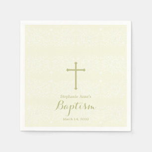 Servilleta De Papel Baptismo Sage Delicada Lace Floral