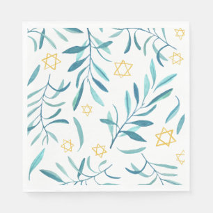Servilleta De Papel Bar Bat Mitzvah Boda Judía Hanukkah Acuarela