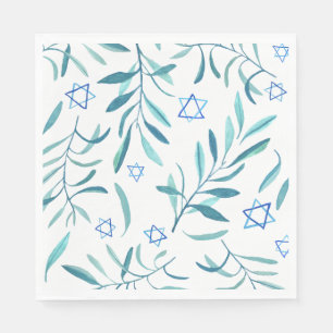Servilleta De Papel Bar Bat Mitzvah Boda Judía Hanukkah Acuarela