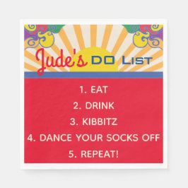 Servilleta De Papel Bar Bat Mitzvah Hippie Napkins Temático