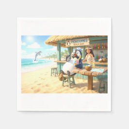 Servilleta De Papel Bar de playa del pingüino