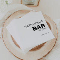Bar formal elegante minimalista Mitzvah Napkins