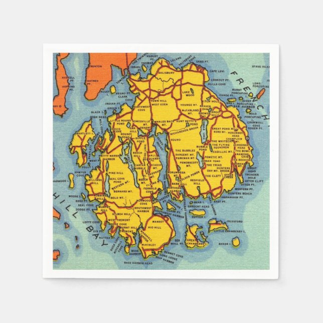 Servilleta De Papel Bar Harbor - Isla del Desierto Mt (Anverso)