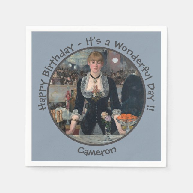 Servilleta De Papel Bar Manet en la colección de Fiestas Folies-Bergèr (Anverso)