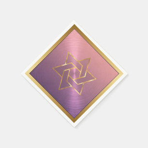 Servilleta De Papel Bar Mitzvah/Bat Mitzvah Star of David Purple Pink