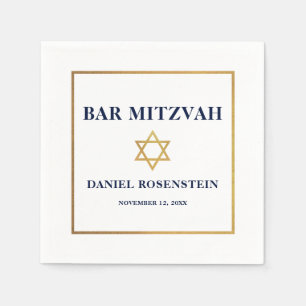 Servilleta De Papel Bar Mitzvah Blue Gold