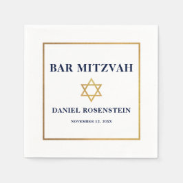 Servilleta De Papel Bar Mitzvah Blue White Gold