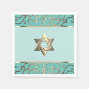 Servilleta De Papel Bar Mitzvah Elegante Elija Colores Filigrana Dorad