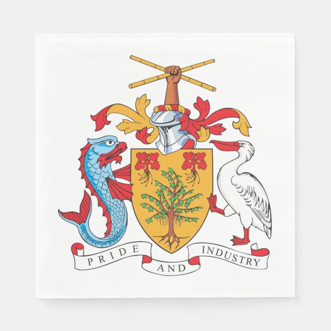 Servilleta De Papel Barbados Coat Of Arms (Anverso)