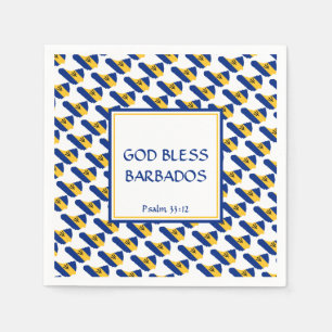 Servilleta De Papel BARBADOS Patriótico DIOS BLESS Celebration Paper