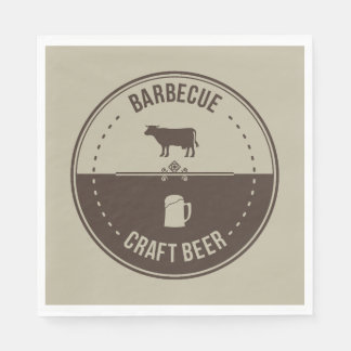 Servilleta De Papel Barbeque and Beer, BBQ Emblem Badge