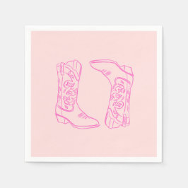 Servilleta De Papel Barbie Rosada Boots Cowgirl Bachelorette