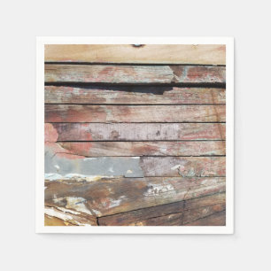 Servilleta De Papel Barca rústica de madera antigua