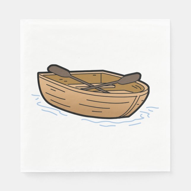 Servilleta De Papel Barca Rústica de Madera en el Agua (Anverso)