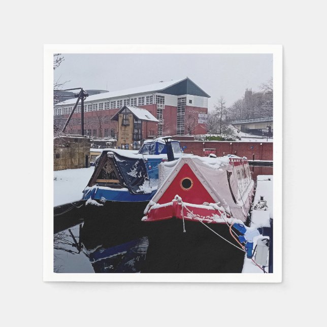 Servilleta De Papel Barco azul y rojo (Anverso)