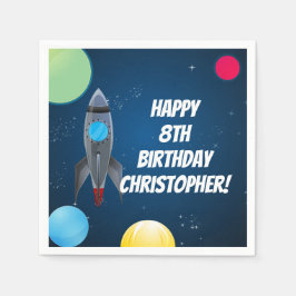 Servilleta De Papel Barco de cohetes en el espacio ultraterrestre