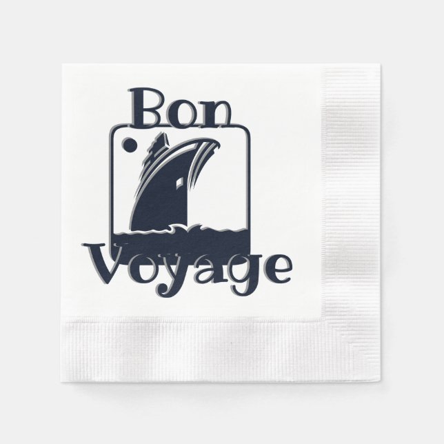 Servilleta De Papel Barco de crucero Bon Voyage (Anverso)