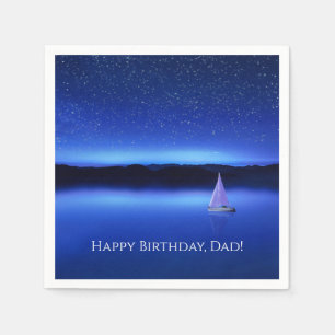 Servilleta De Papel Barco de vela bajo un cielo estrellado