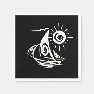 Servilleta De Papel Barco de vela perezoso caprichoso