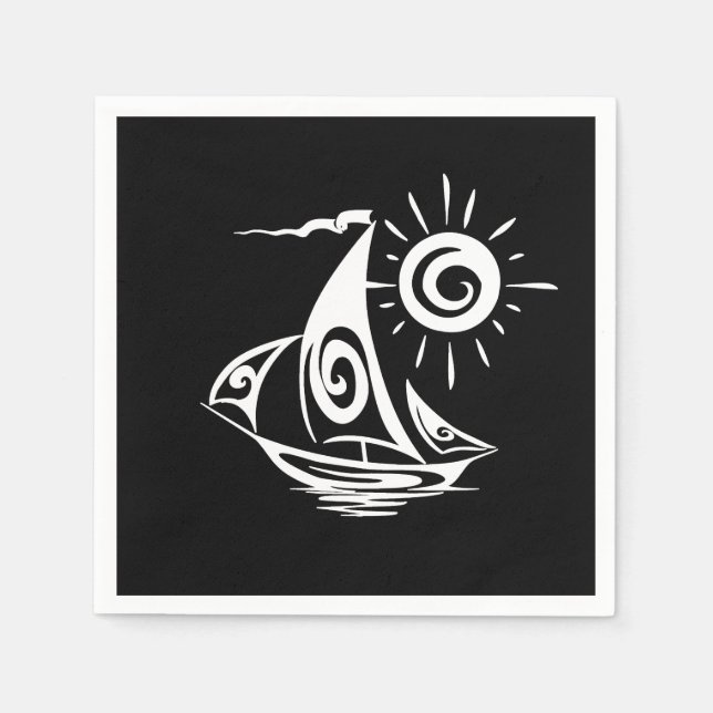 Servilleta De Papel Barco de vela perezoso caprichoso (Anverso)