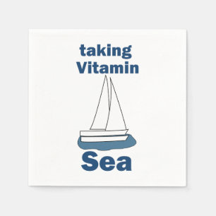 Servilleta De Papel Barco de vela Vitamina Mar Divertido Fiesta Náutic